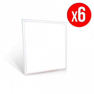 Pack de 6 dalles LED SMD carrées - 45 W - 60 x 60 cm - blanc froid
