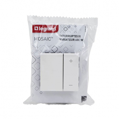 Interrupteur variateur Legrand Mosaic - 600W 2 modules - blanc  - 3414971140127 - 3414971140127