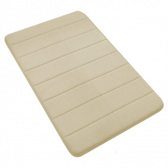 Tapis de bain à mémoire de forme ultra absorbant et anti dérapant - beige 50 x 80 cm