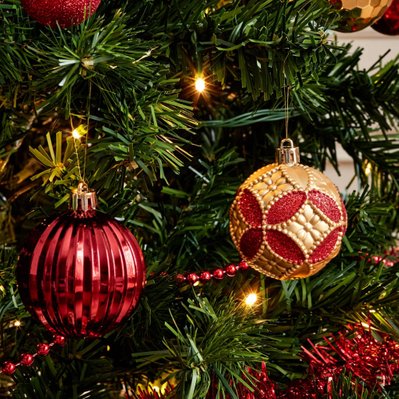 Sapin de Noël artificiel avec kit de décoration - Toronto 180cm - vert avec décorations rouge et or - 3760326998128 - 3760326998128