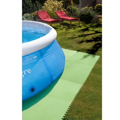 Lot de 9 dalles de protection de sol pour piscine 81 x 81 cm vertes épaisseur 4,5 mm  - Gré - 13352 - 8412081268361