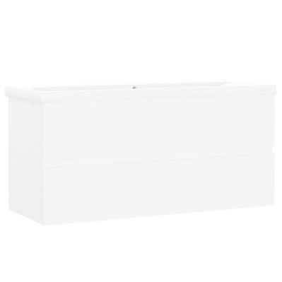 vidaXL Armoire d'évier avec lavabo intégré Blanc Aggloméré - 3071567 - 8720286378076
