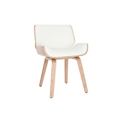 Chaise design blanc et bois clair RUBBENS - 42647 - 3662275092820