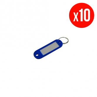 Pack de 10 portes-étiquette à fenêtre avec anneau - bleu 