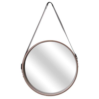 Miroir rond avec anse en PU Barber 40 cm - 30346 - 3664944071006