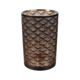 Vase en métal noir et cuivré Aster 20 cm