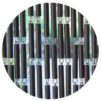 Rideau de porte en polyéthylène anthracite et acier  Campos 90x210 cm