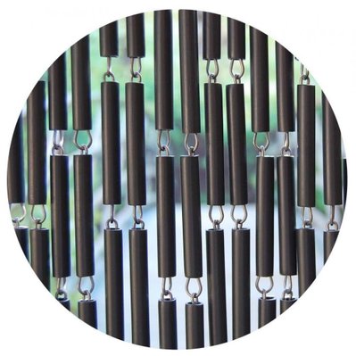 Rideau de porte en polyéthylène anthracite et acier  Campos 90x210 cm - 22675 - 8718868970190