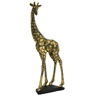 Girafe en résine dorée antique
