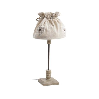 Lampe de chevet en bois et coton écru - 17984 - 3238920728880