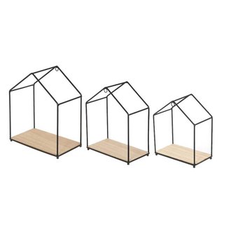 Etagère filaire en forme de maison (Lot de 3)