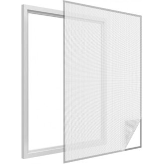 Moustiquaire fenêtre blanc 28g/m² bande auto-agrippante 9,5 mm max 150x180 cm