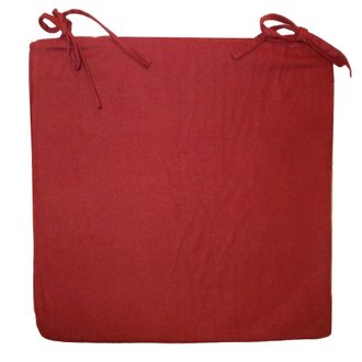 Galette de chaise en coton 40 cm rouge