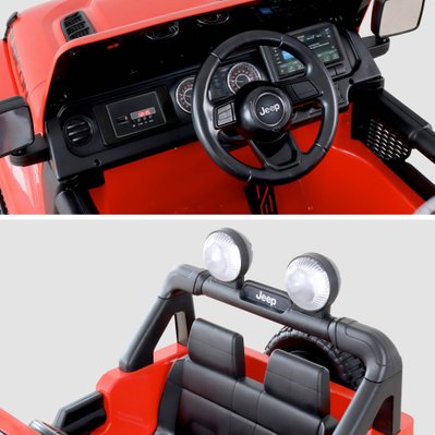 JEEP Wrangler Rubicon 2 roues motrices rouge, voiture électrique 12V l - 3760326998340 - 3760326998340