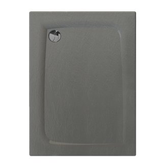 Receveur de douche extra-plat texture effet pierre MOONEO RECTANGLE 120 x 90 cm gris