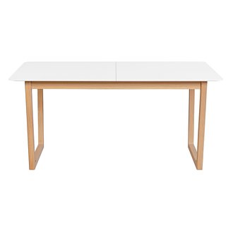 Table à manger extensible bois clair et blanc L160-240 cm LAHO