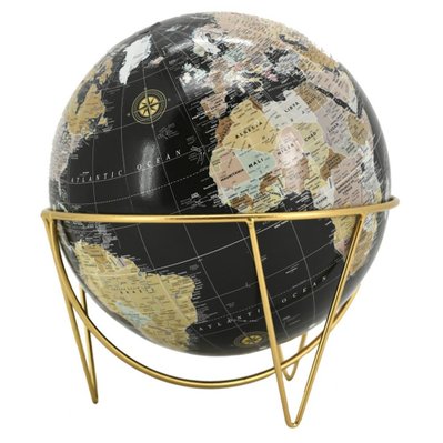 Globe en résine noire et métal doré - 31907 - 3238920807004