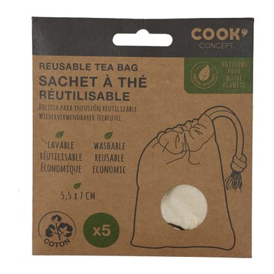 Sachets de thé réutilisables green attitude (Lot de 5) - 48082 - 3664944209997