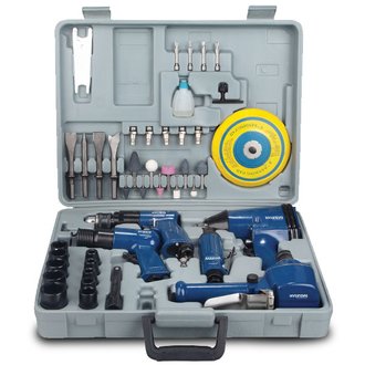 Kit 4 outils pneumatique + 45 accessoires - Livré en coffret