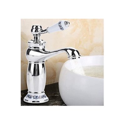 Mélangeur de lavabo de salle de bain avec détails en céramique vintage - 10VTGC - 7437421264248
