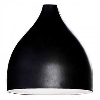 Pomme de douche noir mat en forme de cloche avec lumière fixe blanche