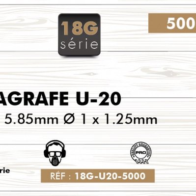 5000 AGRAFES TYPE T90 SLX (18G) 5,85 Ø 1 X 1,25 - 25 MM POUR AGRAFEUSE - agrafe-5,85-25mm-5000 - 3662293024964
