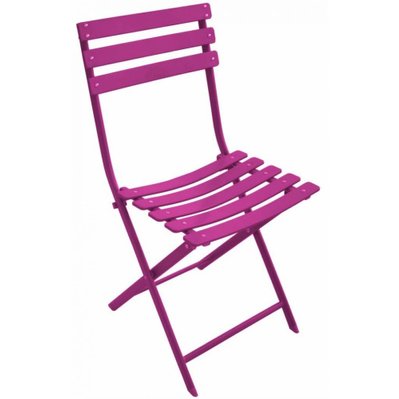 Chaise pliante en acier Nonza (Lot de 2) Framboise - 25885 - 3700103051950