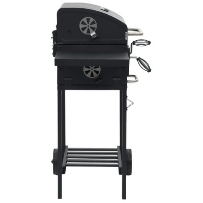 vidaXL Gril de barbecue au charbon de bois et étagère inférieure Noir - 44280 - 8718475616900