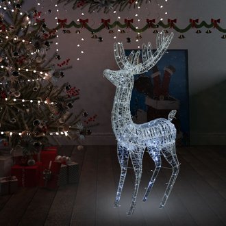 vidaXL Renne de Noël Acrylique XXL 250 LED 180 cm Blanc froid