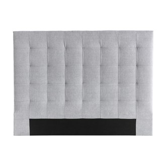 Tête de lit capitonnée en tissu gris 160 cm HALCIONA