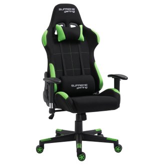 Chaise de bureau gaming SWIFT, revêtement en tissu noir et vert