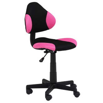 Chaise de bureau pour enfant ALONDRA, noir/rose