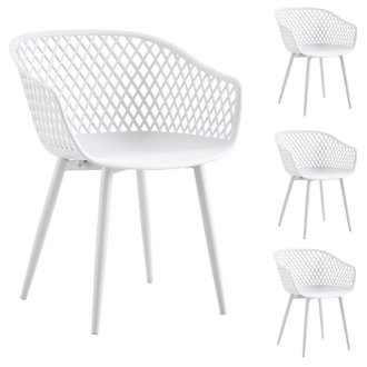 Lot de 4 chaises MADEIRA, en plastique blanc
