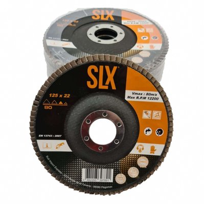 10 disques à lamelles Silex - Ø 125 mm - grain 80 - Qualité pro + 30%  de performances d'abrasifs - SLX-lamelle-80-125 - 3662293397891