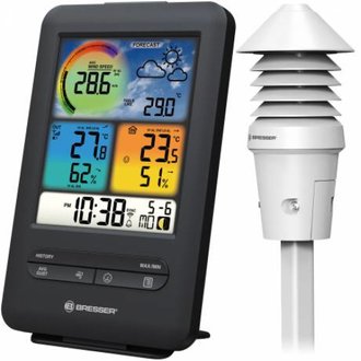 Station météo couleur avec capteur UV, luminosité, température et humidité - Bresser