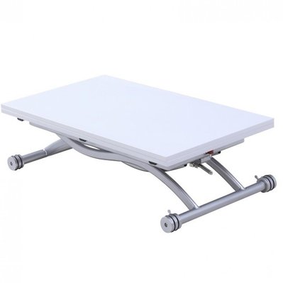 Table relevable extensible HIRONDELLE compacte laquée blanc 100 x 57/114 cm - 20100889624 - 3663556363158
