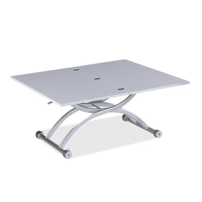 Table relevable extensible HIRONDELLE compacte mélaminé chêne blanc 100 x 57/114 cm - 20100893343 - 3663556379678