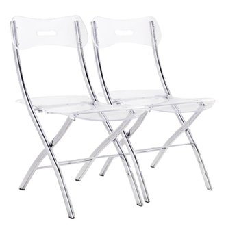 Lot de 2 chaises pliantes WIDOW en polycarbonate transparent