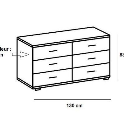 Commode EVA 4 tiroirs chêne châtaigne 2 tiroirs blanc mat - 20100889695 - 3663556363684