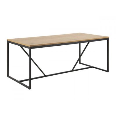 Table à manger 180 cm RAVEN imitation chêne structure métal    - BOBOCHIC - 9260 - 3701383150012