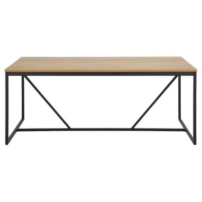 Table à manger 180 cm RAVEN imitation chêne structure métal    - BOBOCHIC - 9260 - 3701383150012