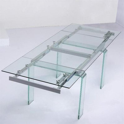 Table repas extensible pieds en verre VITRO 160 à 240 cm - 20100825550 - 3700732912547