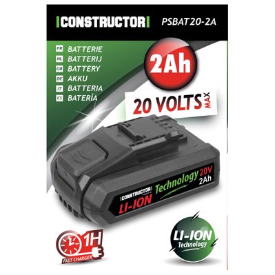 Batterie Lithium max 20V - 2Ah - Constructor - PSBAT20-2A - 5411074193652