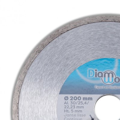 DIAMWOOD - Disque Diamant Carrelage/Faïence pour Meuleuse - Découpe Parfaite et Pro - D. 200 mm - Al. 30/25,4/22,23 mm - H. 5 mm - 60884 - 3664100161251