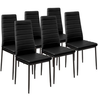 Tectake  Lot de 6 chaises avec surpiqûre