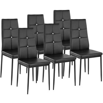Tectake  Lot de 6 chaises avec strass