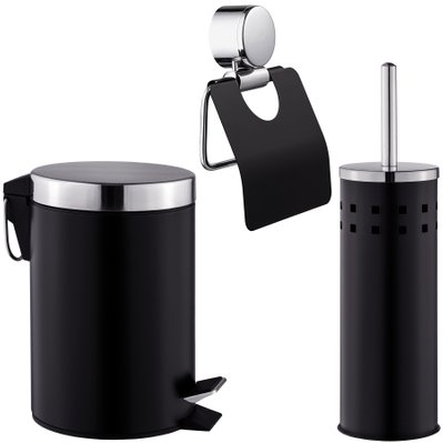 Tectake  Accessoires WC brosse + poubelle + dérouleur de papier - 400609 - 4260182873984