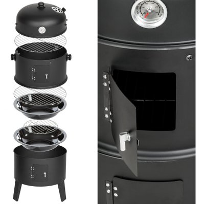 Tectake  Barbecue vertical 3 en 1 fumoir - 400820 - 4260182876442