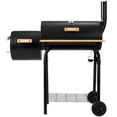 Tectake  Barbecue charbon 2 cuves avec thermomètre - 400821 - 4260182876459