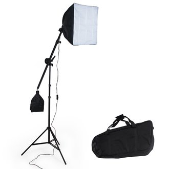 Tectake  Éclairage studio photo softbox carrée + 1 sac de rangement noir